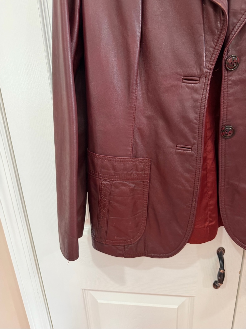 Vintage Burgundy Etienne Aigner Leather Jacket - Picture 3 of 16